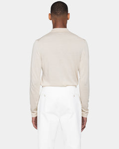 Sand Long Sleeved Shirt Knitwear in Organic Cotton Mulberry Silk | Filatori