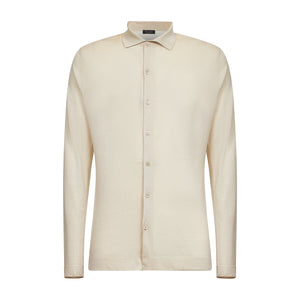 Sand Long Sleeved Shirt Knitwear in Organic Cotton Mulberry Silk | Filatori