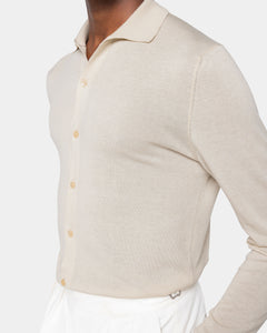 Sand Long Sleeved Shirt Knitwear in Organic Cotton Mulberry Silk | Filatori