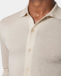 Sand Long Sleeved Shirt Knitwear in Organic Cotton Mulberry Silk | Filatori