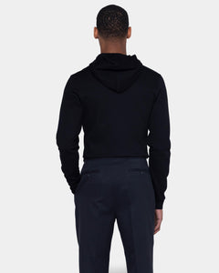 Black Hoodie in double jersey Compact Cotton | Filatori