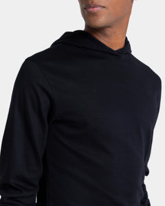 Black Hoodie in double jersey Compact Cotton | Filatori