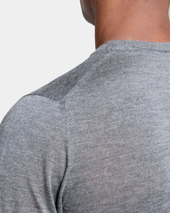 Grey Long Sleeved Crewneck Knitwear in Cashmere Mulberry Silk | Filatori