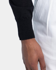 Black Long Sleeved Crewneck Knitwear in Cashmere Mulberry Silk | Filatori