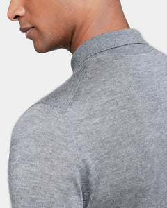 Grey Long Sleeved Polo Knitwear in Cashmere Mulberry Silk | Filatori