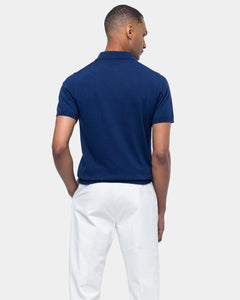 Blue Short Sleeve Polo Knitwear in Organic Cotton Mulberry Silk | Filatori