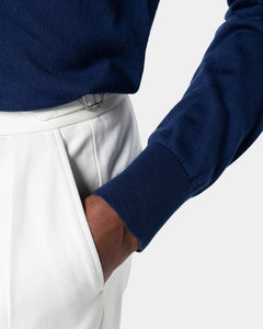 Blue Marine Half Zip Knitwear in Organic Cotton Mulberry Silk | Filatori