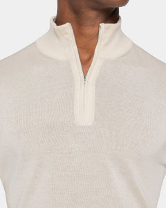 Sand Half Zip Knitwear in Organic Cotton Mulberry Silk | Filatori