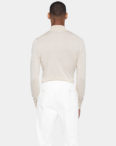 Sand Half Zip Knitwear in Organic Cotton Mulberry Silk | Filatori