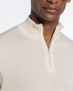 Sand Half Zip Knitwear in Organic Cotton Mulberry Silk | Filatori