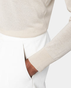 Sand Half Zip Knitwear in Organic Cotton Mulberry Silk | Filatori