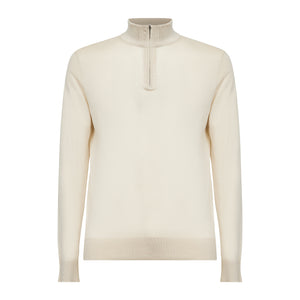 Sand Half Zip Knitwear in Organic Cotton Mulberry Silk | Filatori