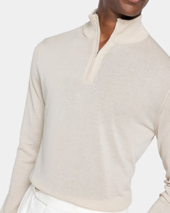Sand Half Zip Knitwear in Organic Cotton Mulberry Silk | Filatori