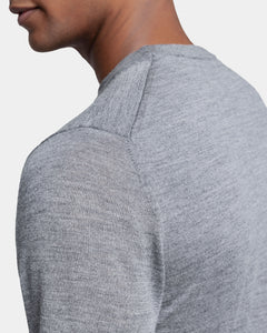 Grey Long Sleeved Crewneck Knitwear in Extrafine Merino Wool and Silk | Filatori