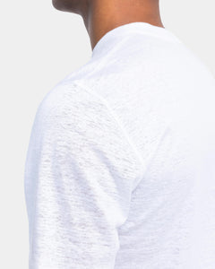 White Short Sleeve T-Shirt 100% European Linen | Filatori 