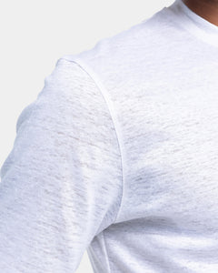 White Short Sleeve T-Shirt 100% European Linen | Filatori 