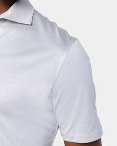 Pearl Grey Short Sleeve Buttonless Polo 100% Egyptian Cotton | Filatori