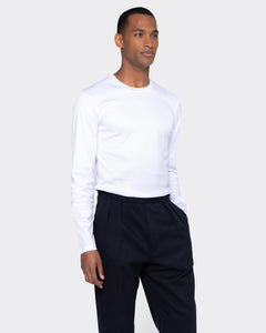 White Long Sleeve T-Shirt 100% Ultra-fine Supima Cotton | Filatori 