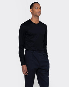 Black Long Sleeve T-Shirt 100% Ultra-fine Supima Cotton | Filatori 