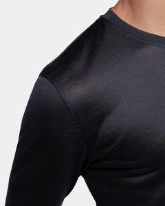 Black Tech Long Sleeve T-Shirt Wool | Filatori 