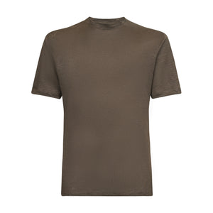 Taupe Short Sleeve T-Shirt 100% Masters of Linen | Filatori 