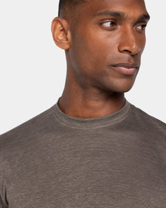 Taupe Long Sleeve T-Shirt 100% Masters of Linen | Filatori 