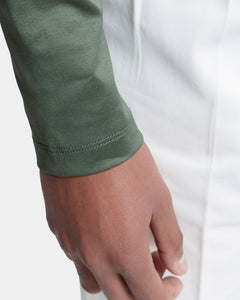 Military Green Long Sleeve T-Shirt 100% Ultra-fine Supima Cotton | Filatori 